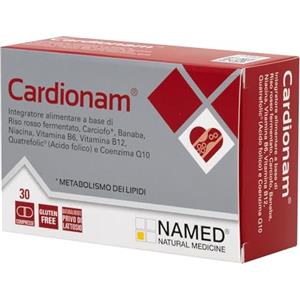 NAMED Cardionam No Colest Integratore Alimentare Naturale con Riso Rosso Fermentato, Bergamotto e Coenzima Q10 | Metabolismo del Colesterolo, Antiossidante e Benessere Cardiovascolare | 30 Compresse