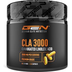 GEN GERMAN ELITE NUTRITION CLA 240 capsule da 1000 mg - Extra ad alto dosaggio con 3000 mg per assunzione - Acido linoleico coniugato puro - Qualità premium - German Elite Nutrition
