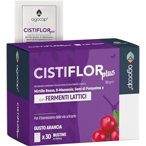 Agocap Cistiflor Plus, Mirtillo Rosso, Fermenti Lattici probiotici, Inulina, Semi di Pompelmo | 30 bustine per Cistite, Candida, Infezioni Vie Urinarie | Agocap, integratore d mannosio, cranberry
