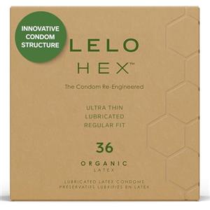 LELO Preservativi Biologici LELO HEX Realizzati in Lattice di Origine Biologica e Arricchiti con L-Arginina, Preservativi Ultra-Sottile 36 pack