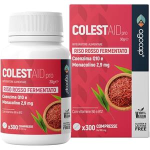 Agocap RISO ROSSO FERMENTATO COLESTEROLO - 300 COMPRESSE. Colesterolo Integratori con Coenzima q10. Moacolina K - 2,9mg. Riso Rosso Fermentato, Acido Folico e Vitamina b6 per il metabolismo LIPIDICO
