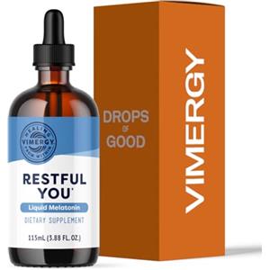 Vimergy Restful You Melatonina Liquida - Aiuto per il Sonno che Non Crea Dipendenza - Integratore a Rapido Assorbimento, Vegano, Kosher, Senza Glutine - 115 ml