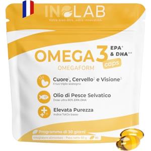 inolab LABORATOIRE Inolab Omega 3 1200mg / Olio di pesce selvaggio Qualità Epax® certificato FOS/EPA DHA/indice TotOx = 3