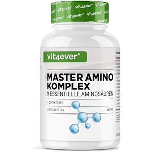 Vit4ever Complesso Master di Aminoacidi - 240 compresse vegane con 6000 mg per dose giornaliera con 13 aminoacidi diversi (inclusi BCAA e cofattori) - compresse EAA Pattern