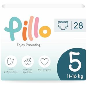 PILLO PREMIUM Pillo Pants Taglia 5 - Confezione da 28 Pannolini Mutandina 5 - Junior (11-16 kg), Pannolini Pillo - Prima Infanzia