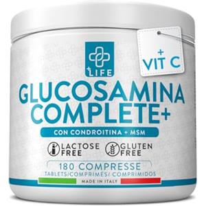 +LIFE Glucosamina Condroitina Msm 730mg per Compressa PiùLife, Integratore Articolazioni e Cartilagine ginocchio, Complex Condroitina Glucosamina Alto Dosaggio con Vitamina C per il Collagene
