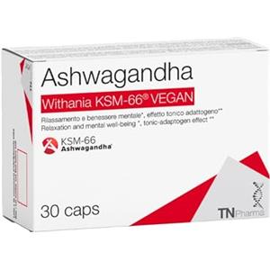 TN Pharma Ashwagandha KSM-66, Integratore Adattogeno Vegan, 30 Capsule, Con Withania Somnifera 300mg, Senza Glutine e Lattosio per il Benessere Mentale e Fisico