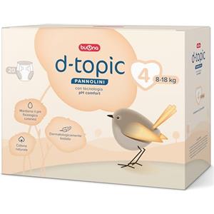Buona D-Topic Pannolini Taglia 4-8-18kg - con Tecnologia pH Comfort - Confezione vendita: 20 pz Dermatologicamente testato, Cotone Naturale, Materiali Traspiranti Delicati sulla Pelle dei Bambini