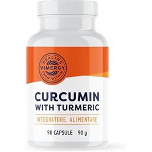 Vimergy Curcumin with Turmeric, 30 Dosi - Curcumina e Curcuma Capsule Liquide - Integratore Curcuma e Curcumina - Vegane, Senza OGM e Senza Glutine (90 Capsule)