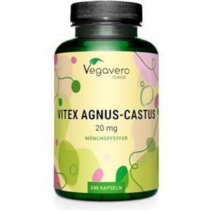 Vegavero Agnocasto | 20 mg | Estratto 15:1 | 240 Capsule | Per Ciclo Mestruale, Squilibrio Ormonale e Menopausa | Testato in Laboratorio | Senza Additivi | Vegan | Vegavero®