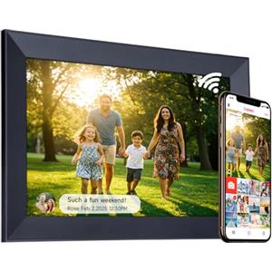 Rollei Cornice Digitale Foto, Rollei Smart Frame WiFi 103 10,1 Frameo Portafoto Digitale 32GB 1280x800 Schermo Tattile IPS Condivisione Istantanea di Foto e Video Nero Cornice-Digitale-Foto-Frameo-WiFi