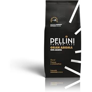 Pellini Gran Aroma Caffè Macinato Espresso - 100% Arabica Delicato e Aromatico, Note Floreali, Tostatura Lenta, Espresso Italiano Dolce e Raffinato, 185g, Formato Morbido con Valvola Salvafreschezza