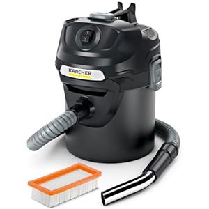 Kärcher AD 2 - Bidone Aspiracenere Portatile, Ignifugo, Filtro Auto-pulente, Aspirazione potente da 150AW, 600W, Contenitore 14L, Giallo/Nero