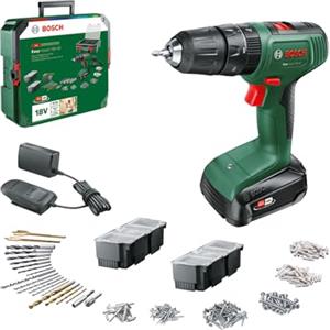 Bosch Trapano con percussione a batteria EasyImpact 18V-40 (avvitamento e foratura su legno, metallo e plastica; foratura con percussione nella muratura; 241 punte; 1 batteria da 1,5 Ah 18 V)