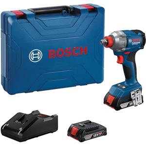 Bosch Professional 18V System Avvitatore con percussione a batteria GDX 18V-285 (incl. 2 batterie GBA 18V 2.0Ah, caricabatteria GAL 18V-20, MPP Case)