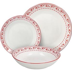 Tognana Cherie, Servizio piatti 18 pezzi per 6 persone, Porcellana, Rosso
