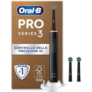 Oral-B Spazzolino Elettrico Nero Oral-B Pro Series 3, 3 testine, Designed by Braun
