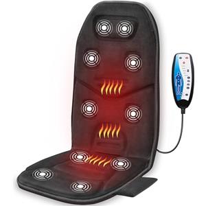 COMFIER Sedile Massaggiante con Vibrazione - Cuscino Sedia Massaggiante con 10 Motori a vibrazione e Calore, Massaggiatore Schiena, Seduta Massaggiante per la schiena, Regali Natale per Donne, Uomini