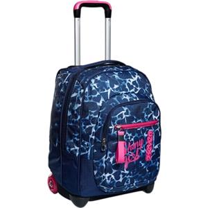 Seven Trolley Seven, Dyed Hearts, Blu, 2 in 1 Zaino con Cross-Over System, Scuola & Viaggio