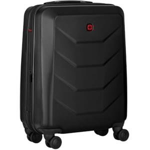WENGER Valigia rigida Prymo Carry-On con 4 Ruote, Trolley, Bagaglio a Mano, 36 (43) l, Struttura Rigida, Serratura, Uomo Donna, Viaggi Vacanze, Nero, 612536