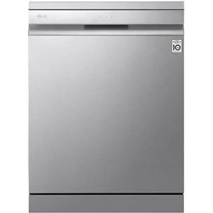 LG DF455HSS Lavastoviglie Libera Installazione, Serie 4, 14 coperti, Sistema QuadWash a 4 Bracci Irroratori, Vapore TrueSteam, Apertura Automatica della Porta, 3° Cestello per le Posate, Wi-Fi, Grigia