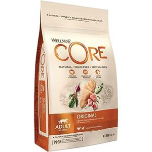Wellness CORE Original 4 kg, Pollo/Tacchino - Crocchette per Gatti Adulti, Senza cereali, Naturale, Ipoallergenico, Ricco di Proteine, Alto Contenuto di Carne, Supporta Anche Fianchi e Articolazioni