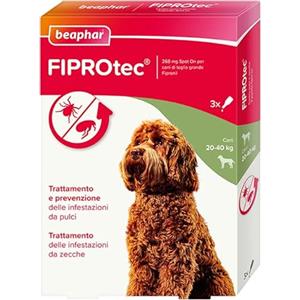 Beaphar FIPROtec Antiparassitario per Cane Taglia Grande (20-40 Kg), Protegge da Pulci e Zecche - In Confeziona da 3 Pipette