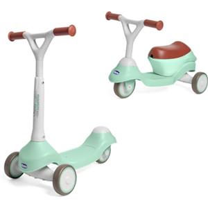 Chicco Monopattino Evolutivo 2 in 1, Cavalcabile da 1 Anno, Monopattino dai 2 Anni, Portata Max 20 kg, Manubrio Sterzante e Ruote Gommate, Leggero e Facile da Trasportare, Cavalcabile per Bambini