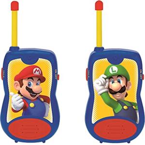 Lexibook, Super Mario, Talkie-Walkies 200m, Gioco di Comunicazione per Bambini, 2 canali di Comunicazione, Clip Cintura, a Pile, Blu/Rosso, TW12NI