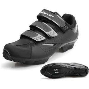 Msport Scarpe MTB Mountain Bike Uomo/Donna Scarpe Spinning Traspiranti, Antiscivolo e Compatibili con Pedali SPD - N03 45 EU