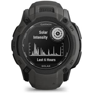 Garmin Instinct 2X Solar, Smartwatch, 50mm, Ricarica solare, Autonomia infinita, Display 1,1", Torcia LED, GPS Multi-banda, +30 app multisport, Cardio, SpO2, Pay, Connect IQ (Graphite)