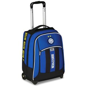 Seven Inter Big Trolley Calcio Scuola Fisso, Blu, 2 in 1, Doppio Uso, Trolley e Zaino, Scuola Elementare e media, Per bambini e ragazzi, Prodotto ufficiale, Idea regalo