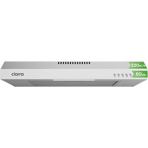 CIARRA Cappa Aspirante 60 cm Sottopensile Cappa da Cucina con Pannello Argento LED Montaggio a Parete con Ventola Estrattore (Acciaio Inox)-CAW6903A
