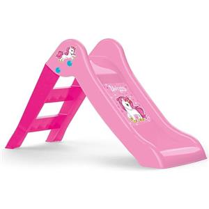 Dolu My First Unicorn - Diapositiva da giardino media rosa per bambini dai 2 anni in su, colore: rosa, rampa pieghevole per interni ed esterni, scivoli per bambini