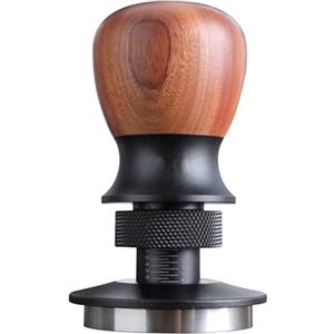 VINATO Pressa Caffè Espresso Professionale - Tamper Caffè 53.3mm con Sistema a Pressione Costante 30lbs, Profondità Regolabile, Impugnatura in Noce e Base in Acciaio Inox 304