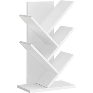 VASAGLE Libreria Scaffale ad Albero a 5 Ripiani, Salvaspazio, Libreria Verticale, per Camera da Letto Soggiorno Studio Ufficio, Bianco Nuvola LBC183T14