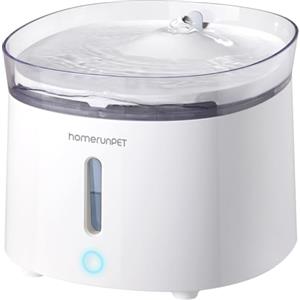 Homerunpet Fontanella per Gatti, Ultrasilenziosa Fontana per Gatti con Pompa Senza Fili, Facili da Pulire Fontanella per Gatti e Cagnolini, Senza BPA, Luce LED Intelligente, Filtri Inclusi, 2 L