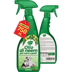 Gardemia Olio di Neem per Cani Gatti Spray 750ml Sgradito a Zecche Pulci Zanzare Insetti Azione Naturale Effetto Barriera abbinabile a Repellente Antipulci Antiparassitario Aroma Gradevole