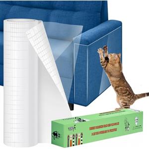 TOOSOFt Protezione Divano Graffi Gatto Trasparente (31.5CMx4.1M): TOOSOFt PVC Antigraffio Gatto Divano Autoadesive Pellicola - Protezione Porte Graffi Cane - Pellicola Antigraffio porta cane per mobili, Letti