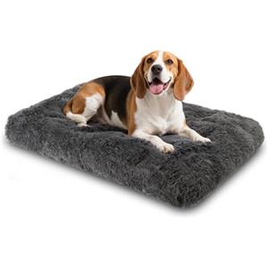 Nobleza Cuscino per Cani Taglia Media, Cuccia Cane Interno, Cuccia Morbida in Peluche per Cani, Base Antiscivolo, Supporto Ottimale e Lavabile, 77x50x10cm, Grigio Scuro
