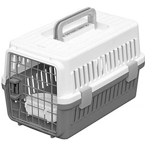 Iris Ohyama, Cassa, gabbia, box da trasporto per cani, gatti, 2 porte, L46 x P29 x H28,5 cm, ATC-460, grigio