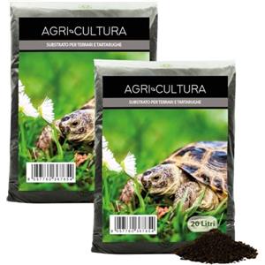 AGRI-CULTURA® | Terra per Tartarughe da Terra 20 L | Substrato specifico per Tartarughe di Terra e terrario. (2 x 20L)
