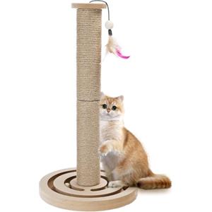 Nobleza Tiragraffi per Gatti, Albero Tiragraffi Giocattolo Interattivo, Albero Corda Sisal e Base con Palline