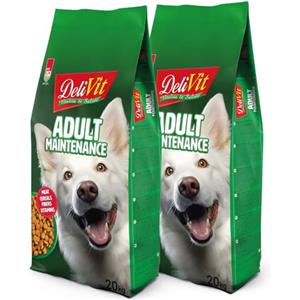 DeliVit Adult Mantenimento - Crocchette per Cani Adulti 20kg - Con Carne, Fibre e Cereali - Made in Italy (40 kg)