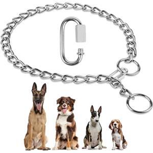 AUAUY Collare Catena Cane Regolabile, Robusto e Resistente Collare Strozzo Metallo, Collare per Cani Acciaio Ferro, Collari per Cane Grandi Media per Allenamento e Controllo Sicurezza (60cm, 3,5mm)