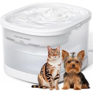 Homerunpet Fontanella per Gatti, 18dB Silenziosa, 2.5L, Fontana per Gatti con Pompa Senza Fili, Sistema di Filtraggio Professionale, Facile da Installare e Pulire in Lavastoviglie, Senza BPA in Tritan