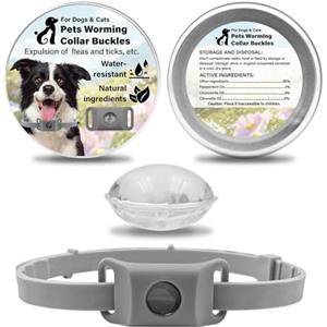 forbany Aqualitypets Ciondolo Antiparassitario, Ciondolo repellente per pulci e zecche per cani, ingredienti 100% naturali, protegge da pulci e zecche. (Grigio, Taglia unica per tutti)