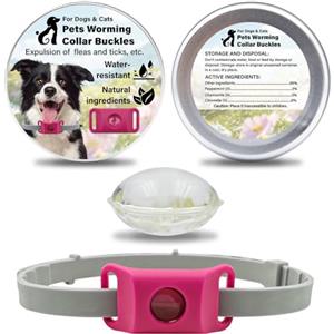 forbany Ciondolo repellente per pulci e zecche per cani, ingredienti 100% naturali, protegge da pulci e zecche. (Rosa, Taglia unica per tutti)