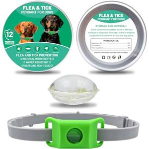 forbany Ciondolo repellente per pulci e zecche per cani, ingredienti 100% naturali, protegge da pulci e zecche. (Verde, Taglia unica per tutti)