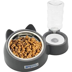 BPS BUENA PET SHOP BPS Mangiatoia e abbeveratoio automatico per cani e gatti Distributore d'acqua antispruzzo Fontanelle di alimentazione automatica per animali domestici Taglia M/L (M)